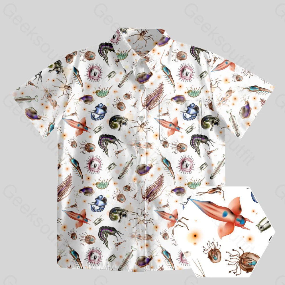 Biological Cell Button Up Pocket Shirt - Geeksoutfit
