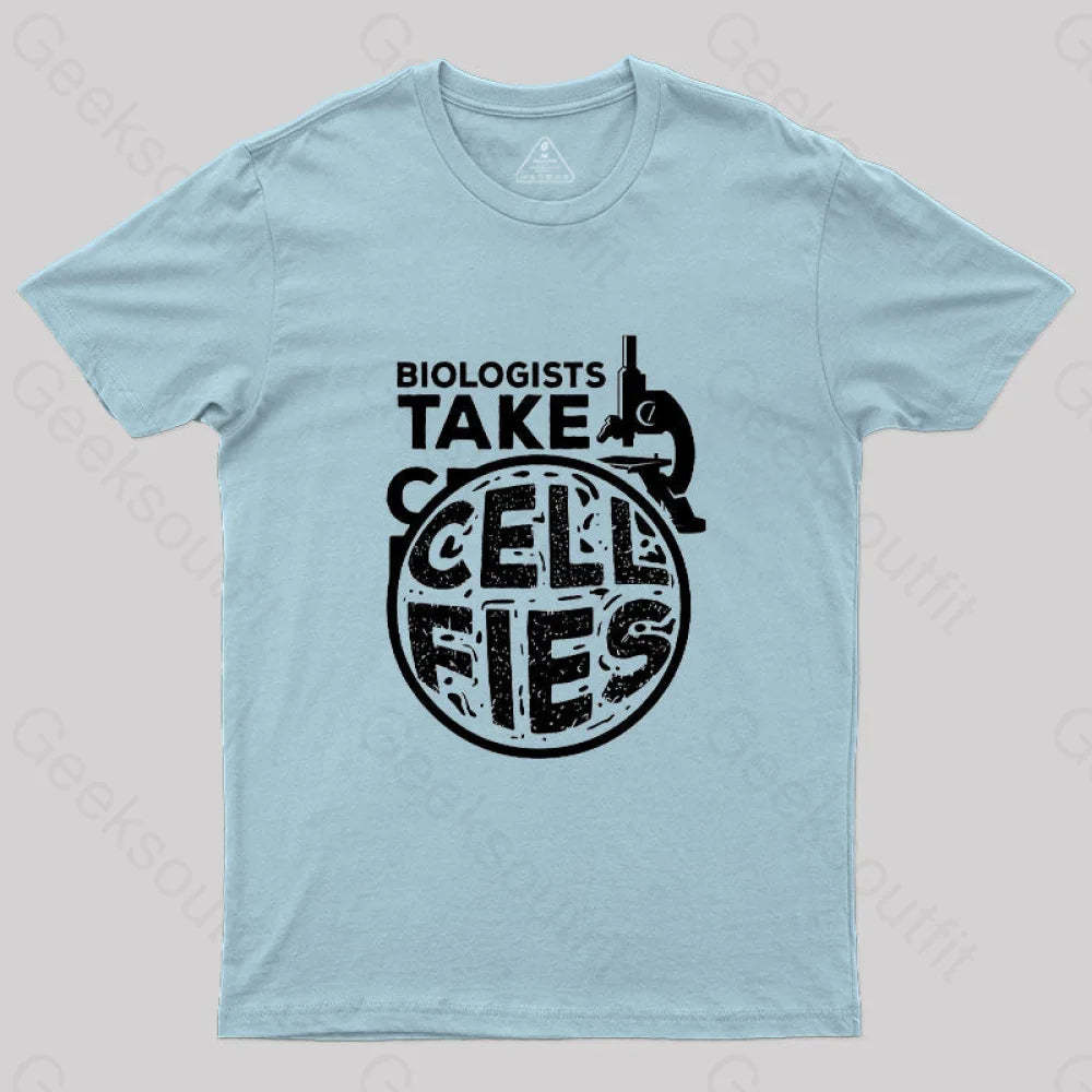 Biologists Take Cell Fies T-Shirt Light Blue / S