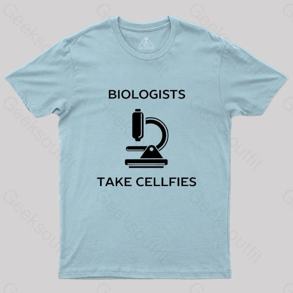 Biologists Take Cellfies T-Shirt Light Blue / S