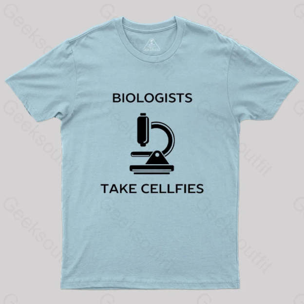 Biologists Take Cellfies T-Shirt Light Blue / S