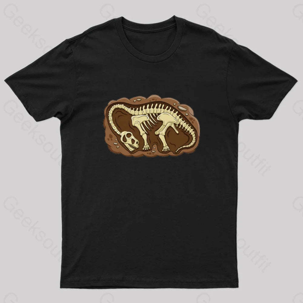 Biology Dinosaur Fossils Geek T-Shirt Black / S