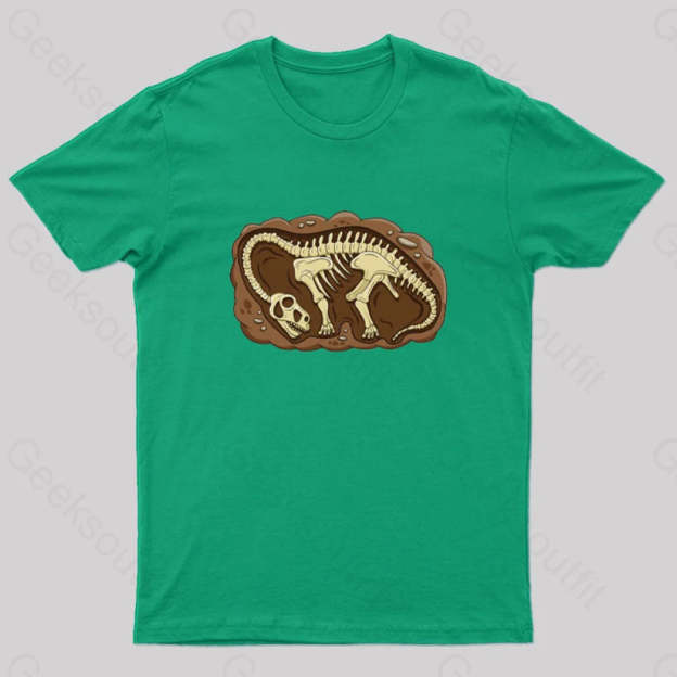 Biology Dinosaur Fossils Geek T-Shirt Green / S