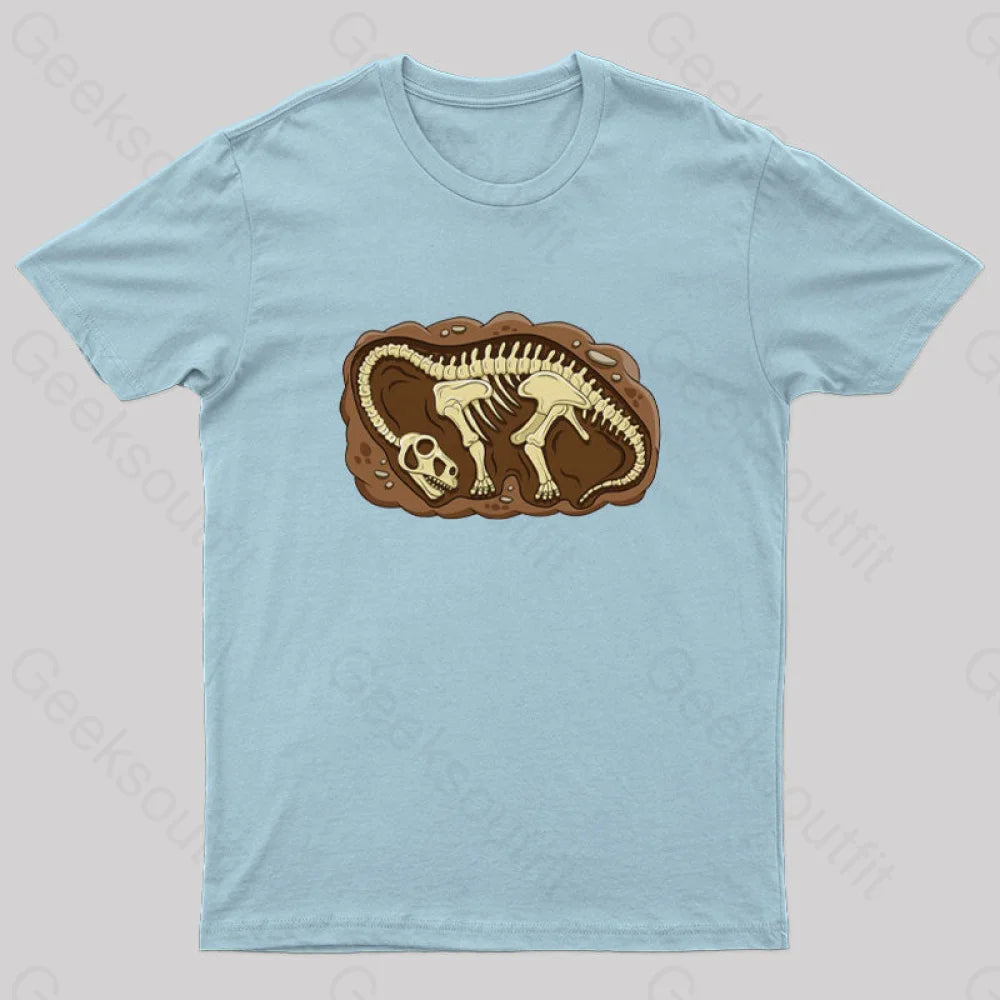 Biology Dinosaur Fossils Geek T-Shirt Light Blue / S