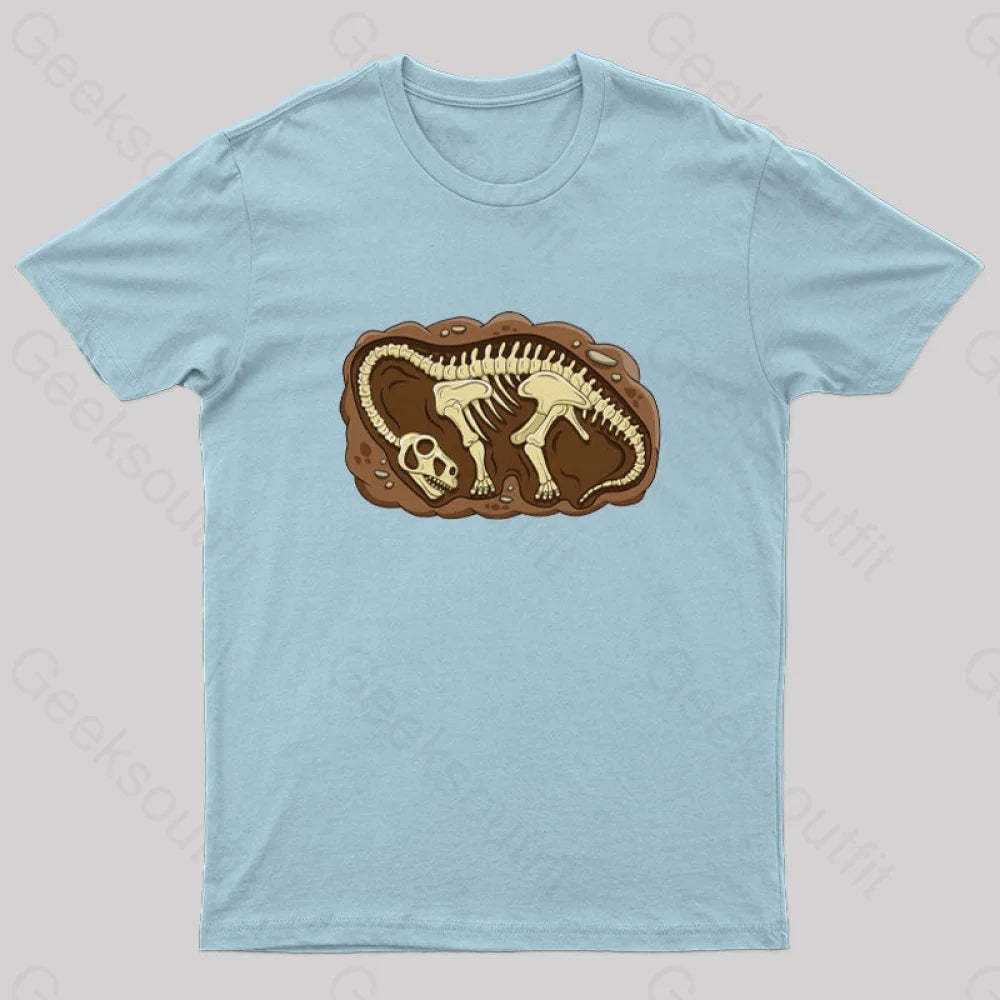 Biology Dinosaur Fossils Geek T-Shirt Light Blue / S