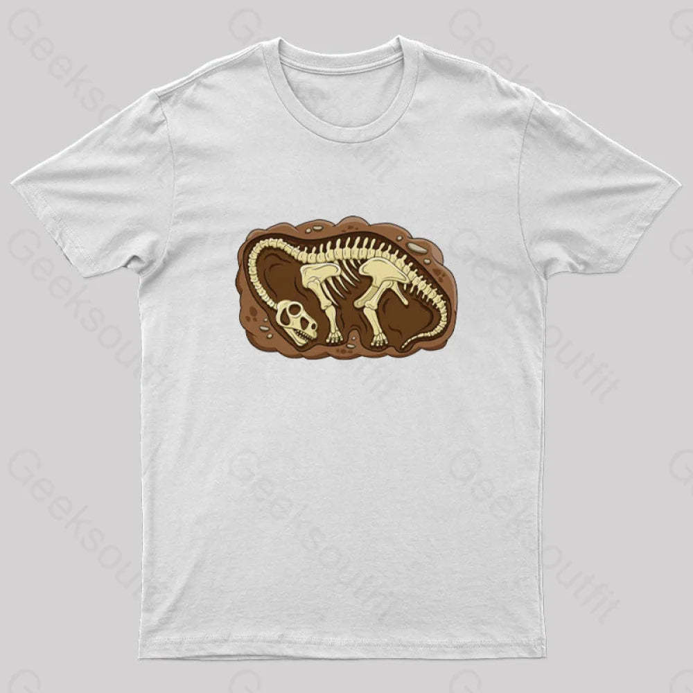 Biology Dinosaur Fossils Geek T-Shirt White / S