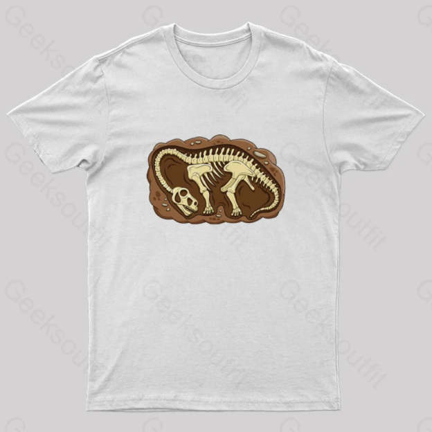 Biology Dinosaur Fossils Geek T-Shirt White / S