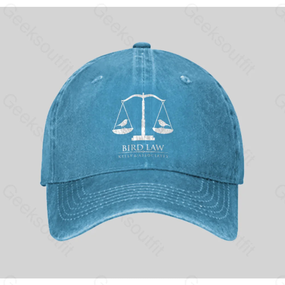 Bird Law Washed Vintage Baseball Cap Blue