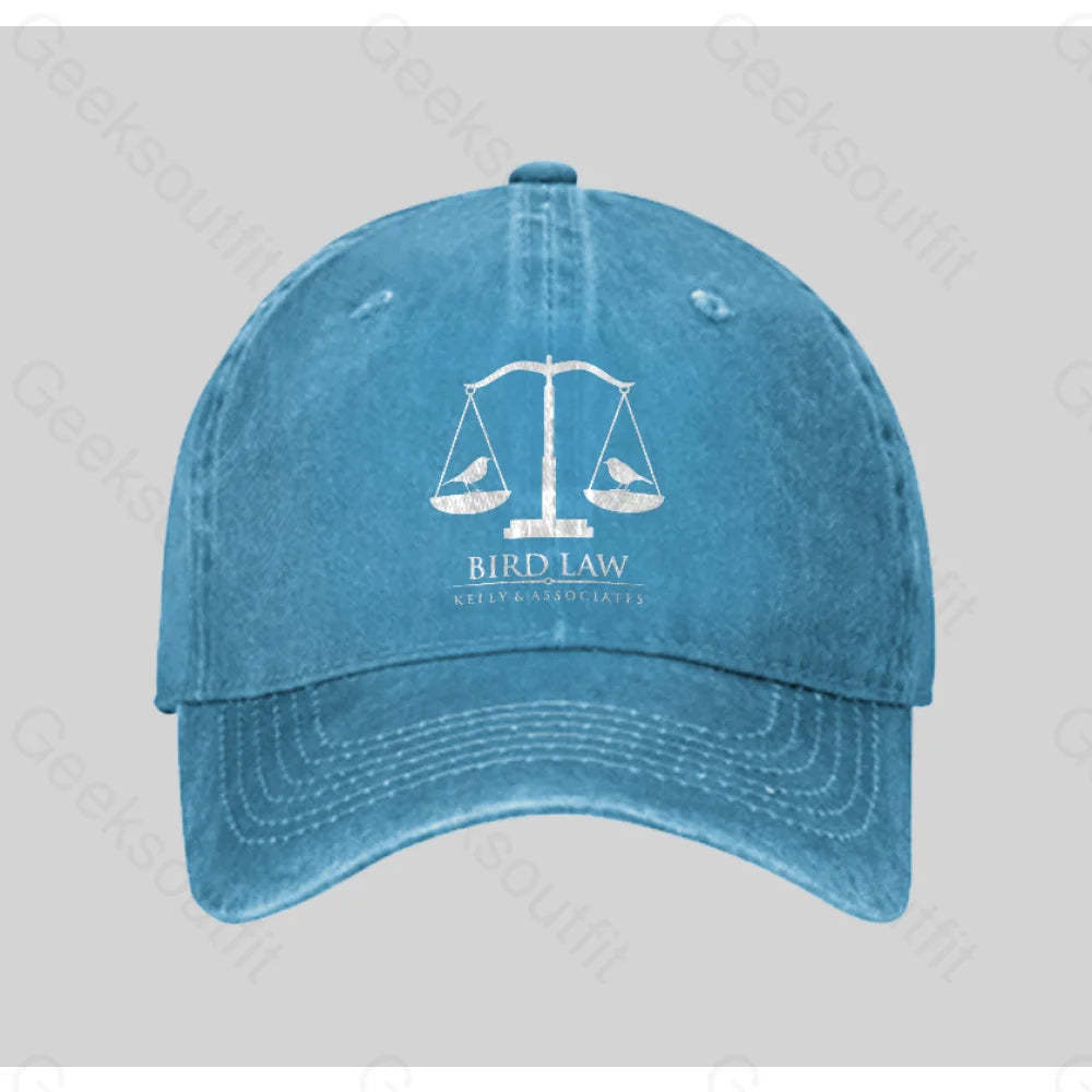 Bird Law Washed Vintage Baseball Cap Blue