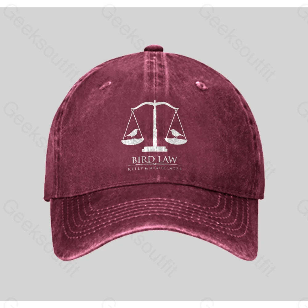 Bird Law Washed Vintage Baseball Cap Red