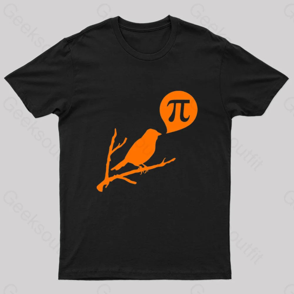 Bird Pi Nerd T-Shirt Black / S