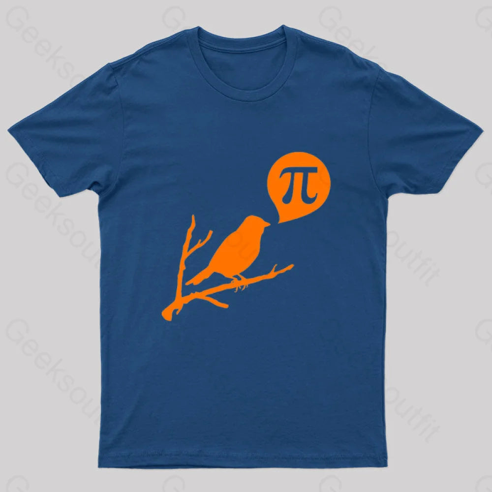 Bird Pi Nerd T-Shirt Navy / S