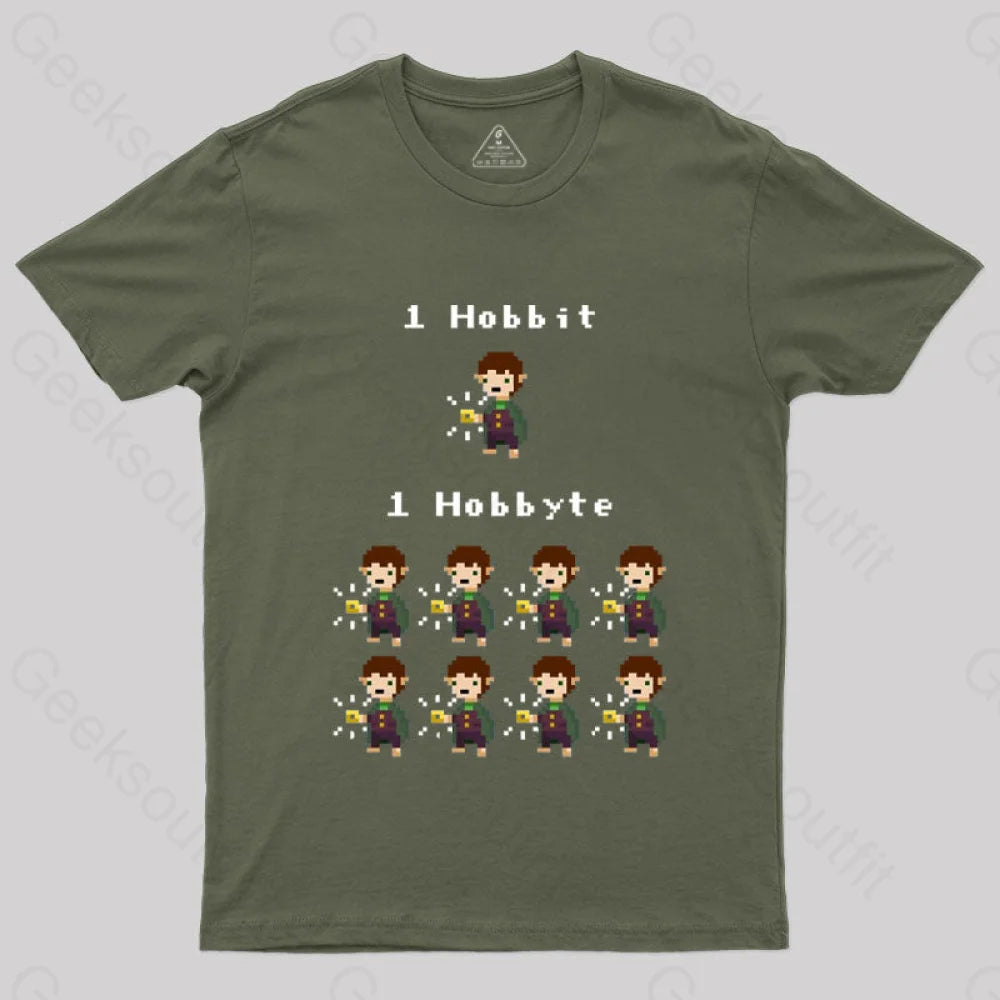 Bit Byte Geek T-Shirt Army Green / S