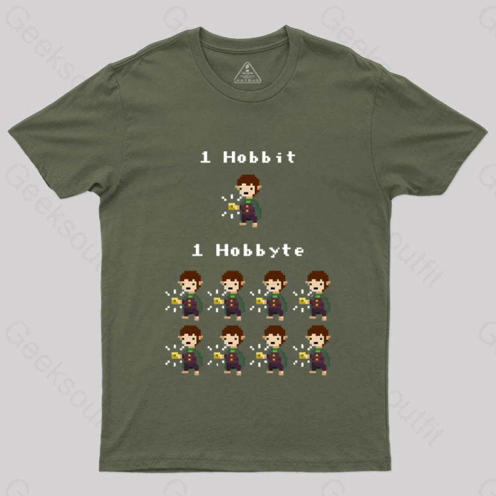 Bit Byte Geek T-Shirt Army Green / S