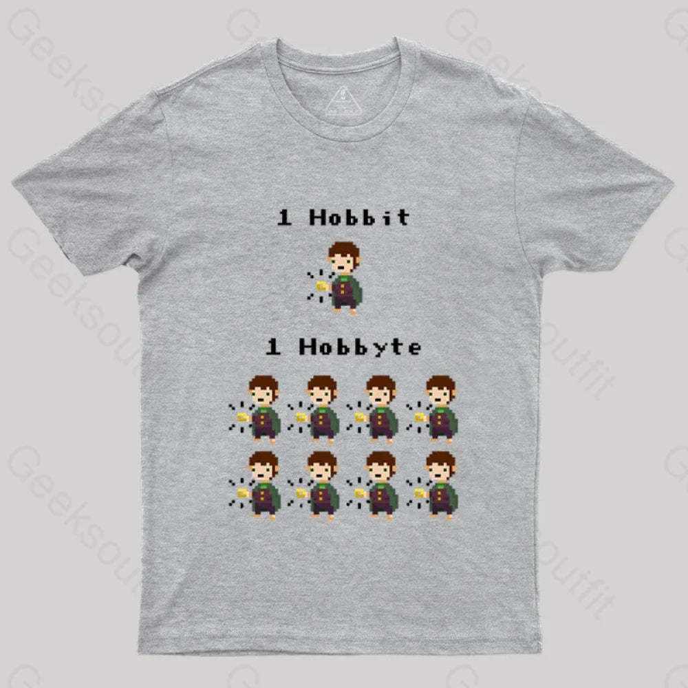 Bit Byte Geek T-Shirt Grey / S