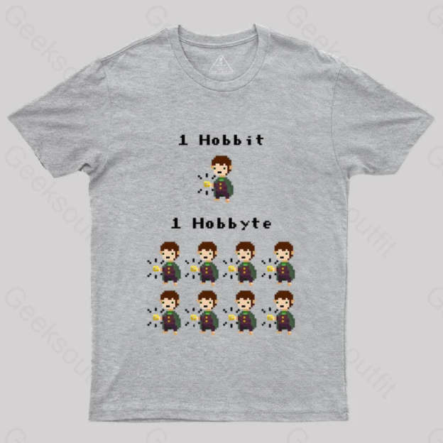 Bit Byte Geek T-Shirt Grey / S