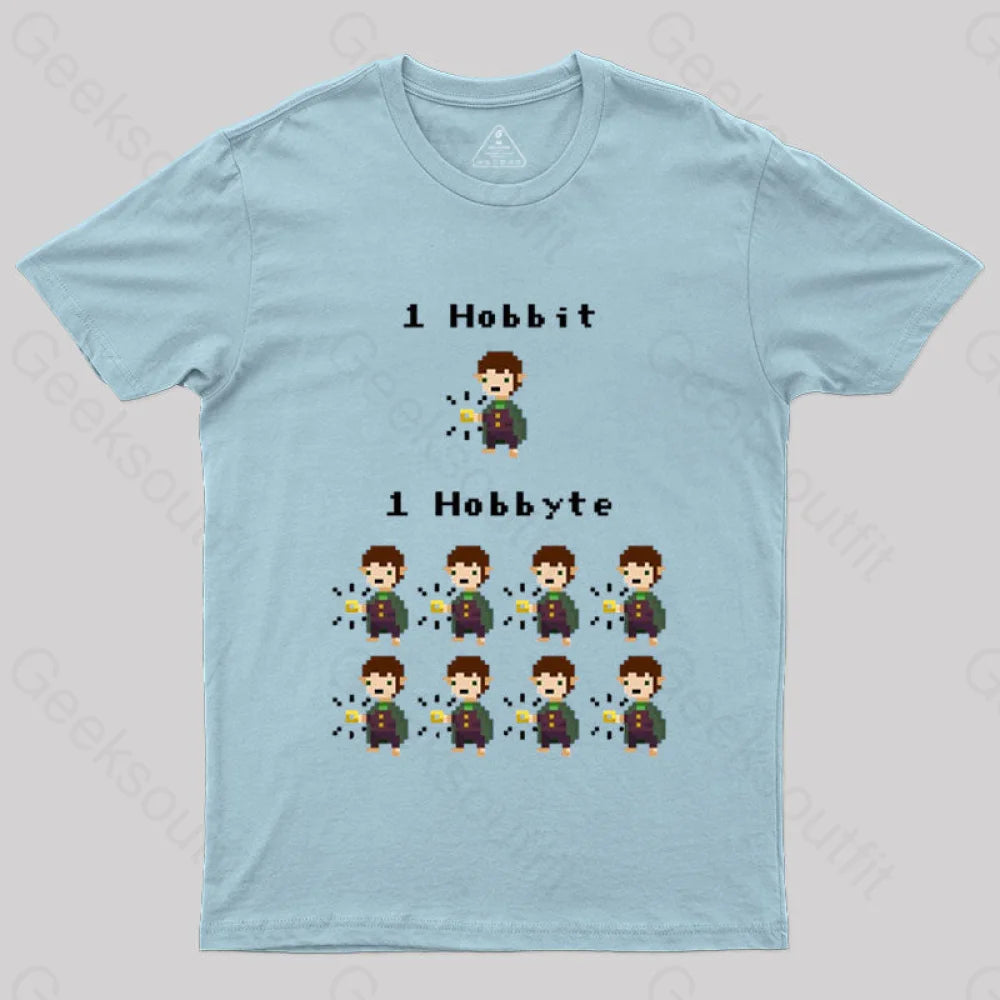 Bit Byte Geek T-Shirt Light Blue / S