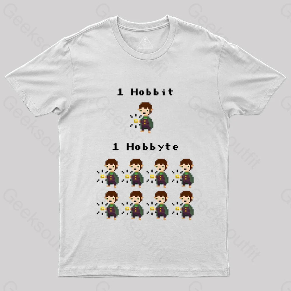 Bit Byte Geek T-Shirt White / S