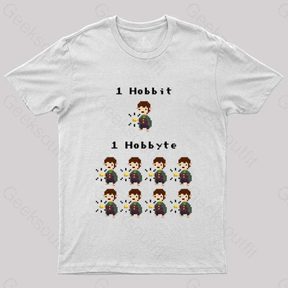 Bit Byte Geek T-Shirt White / S