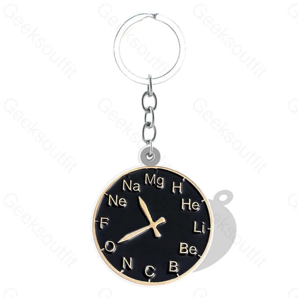 Black Chemistry Math Elements Keychain Qhx86