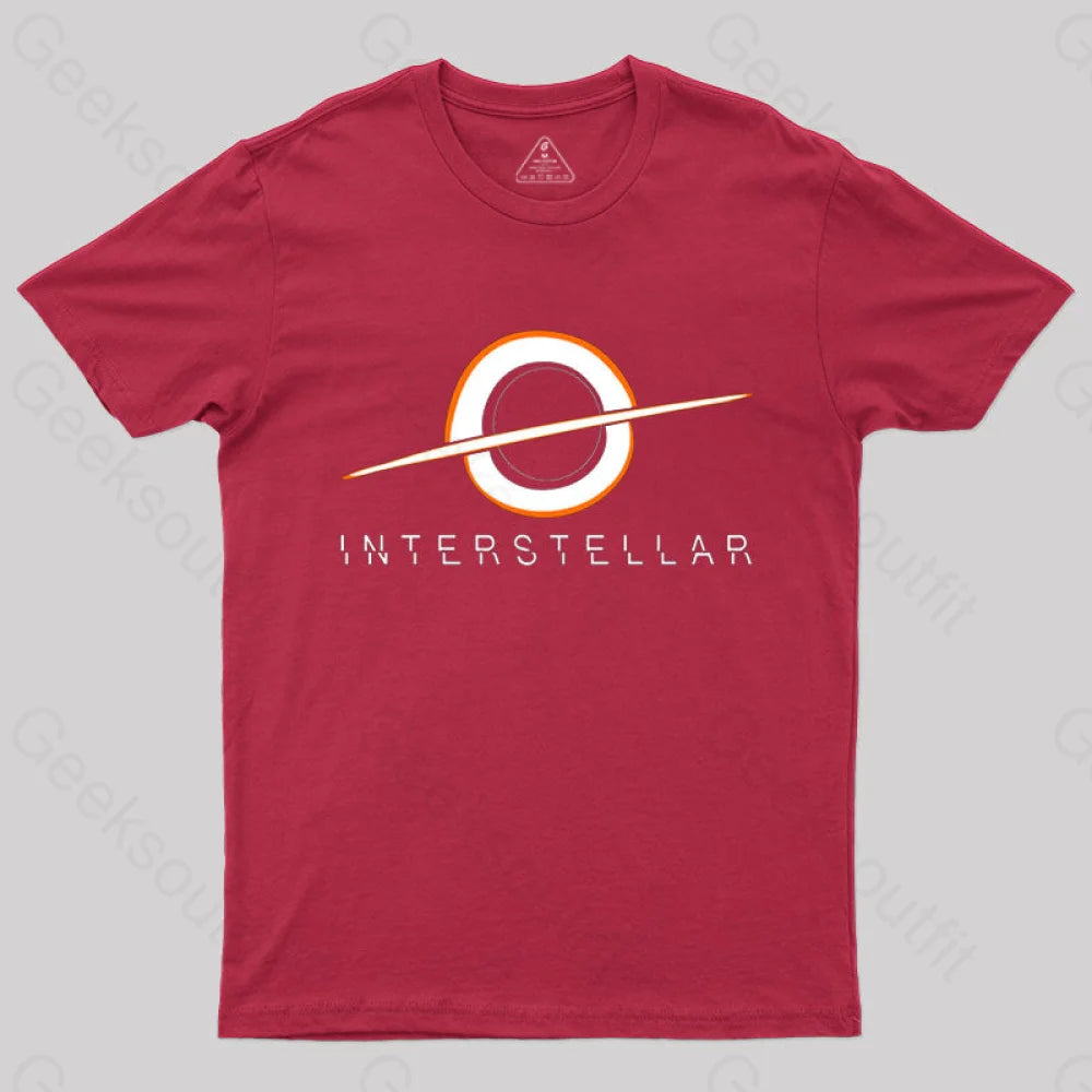 Black Hole Interstellar T-Shirt Red / S