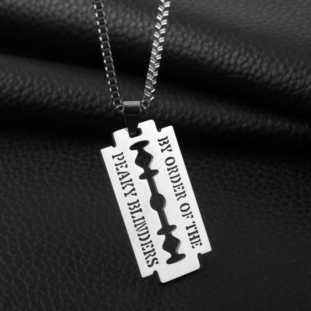 Blade Hip Hop Necklace Silver