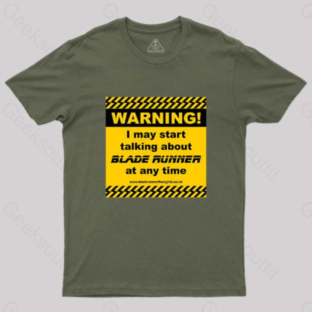 Blade Runner Warning 01 T-Shirt Army Green / S