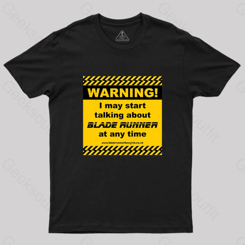 Blade Runner Warning 01 T-Shirt Black / S