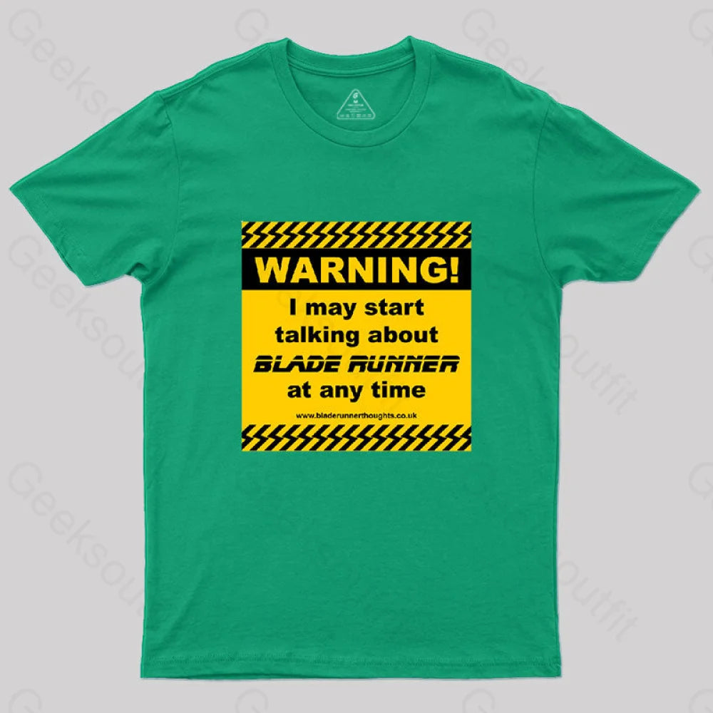 Blade Runner Warning 01 T-Shirt Green / S