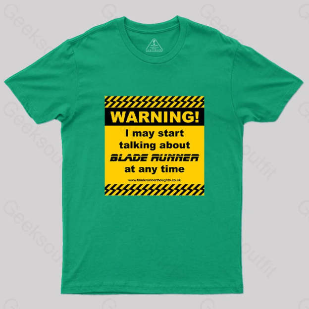 Blade Runner Warning 01 T-Shirt Green / S