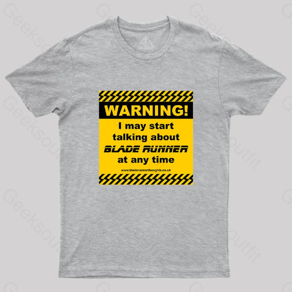 Blade Runner Warning 01 T-Shirt Grey / S