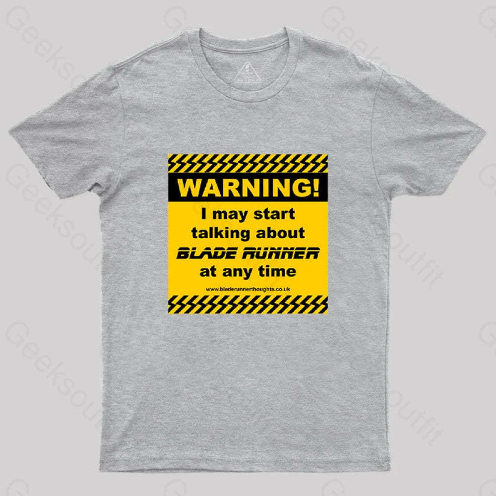 Blade Runner Warning 01 T-Shirt Grey / S