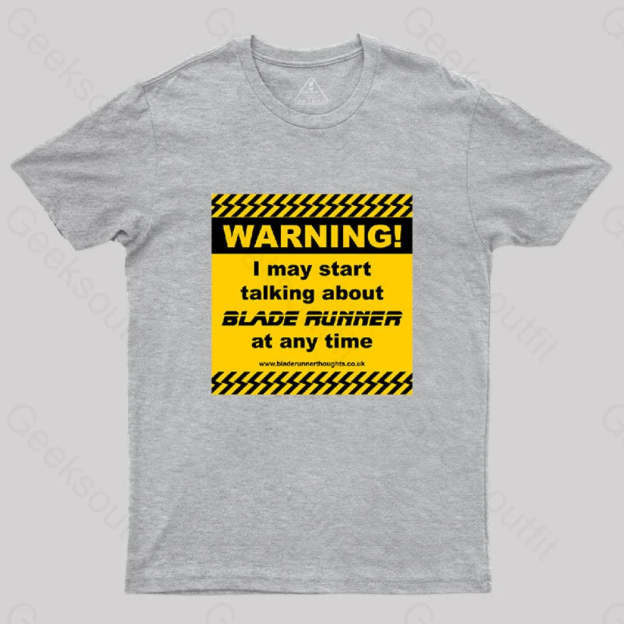 Blade Runner Warning 01 T-Shirt Grey / S