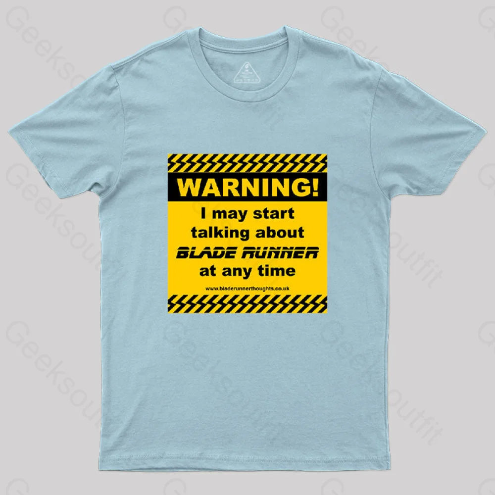 Blade Runner Warning 01 T-Shirt Light Blue / S