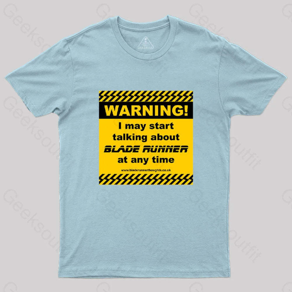 Blade Runner Warning 01 T-Shirt Light Blue / S