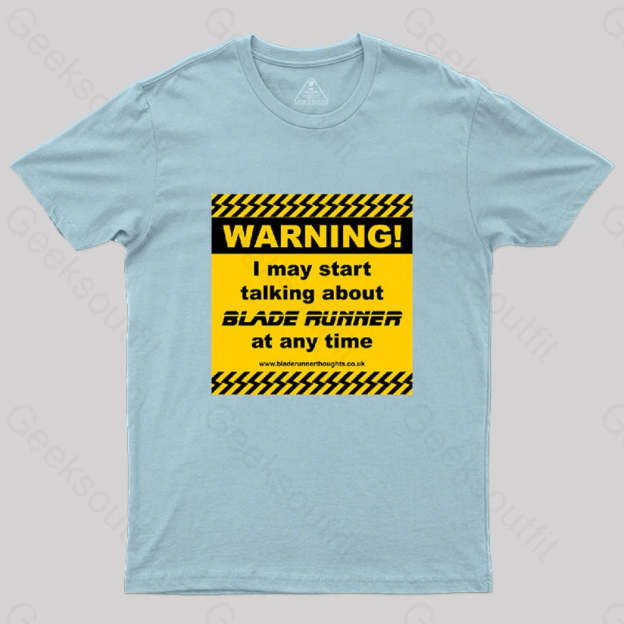 Blade Runner Warning 01 T-Shirt Light Blue / S