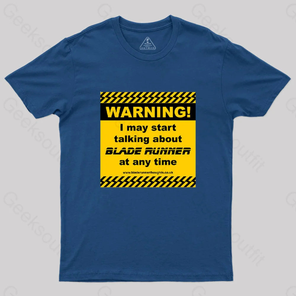 Blade Runner Warning 01 T-Shirt Navy / S