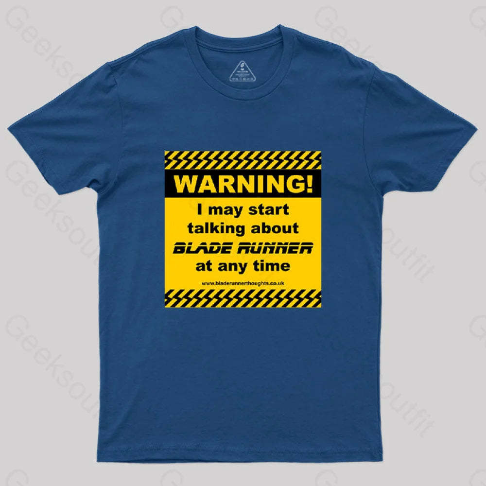 Blade Runner Warning 01 T-Shirt Navy / S