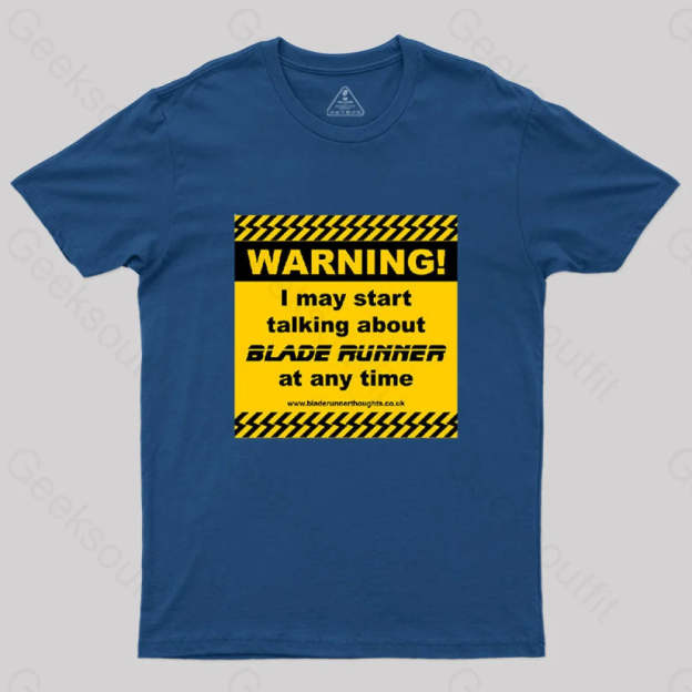 Blade Runner Warning 01 T-Shirt Navy / S