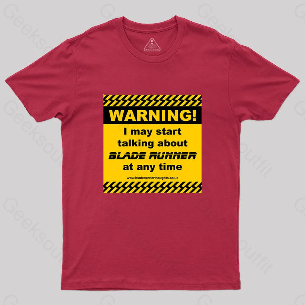 Blade Runner Warning 01 T-Shirt Red / S