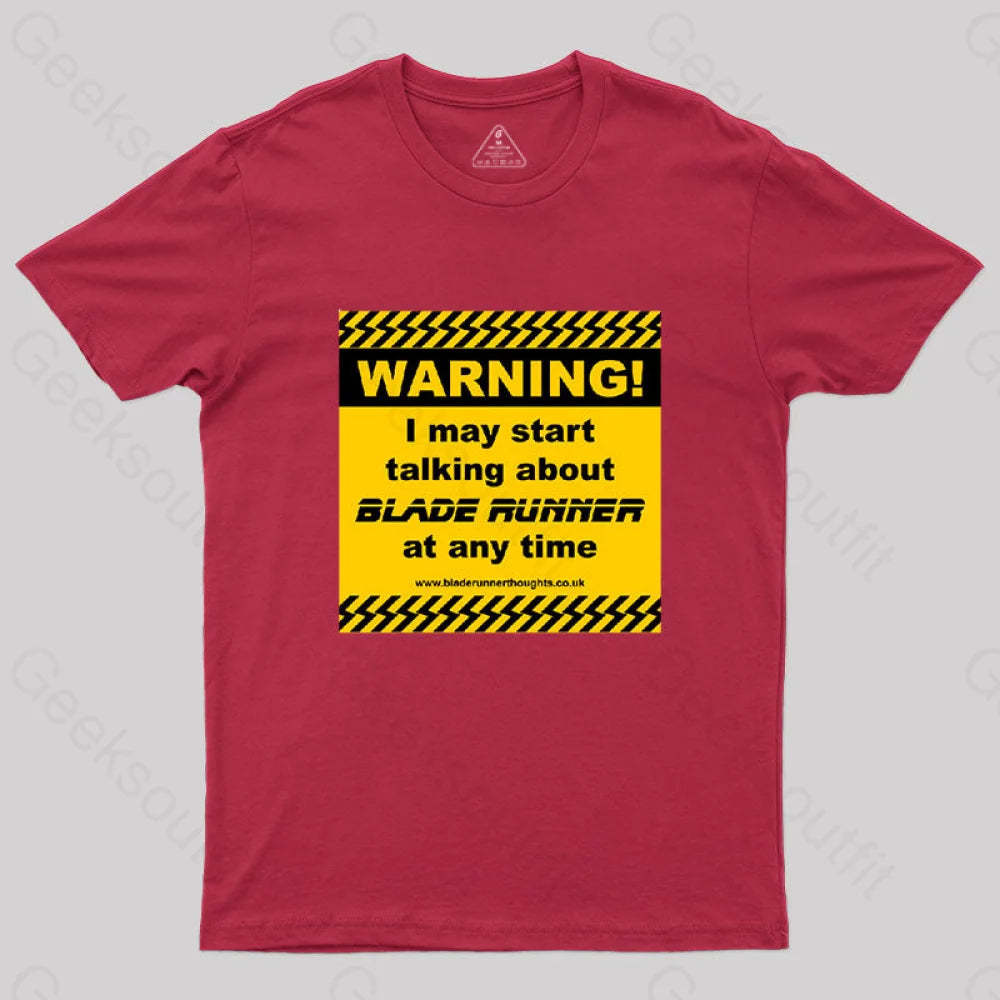 Blade Runner Warning 01 T-Shirt Red / S