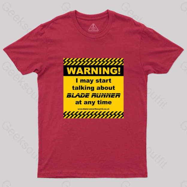 Blade Runner Warning 01 T-Shirt Red / S