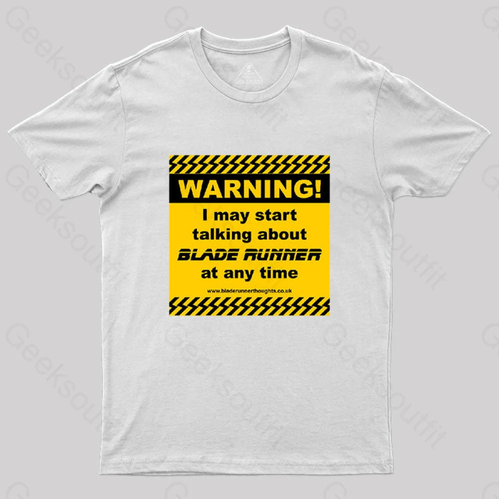 Blade Runner Warning 01 T-Shirt White / S