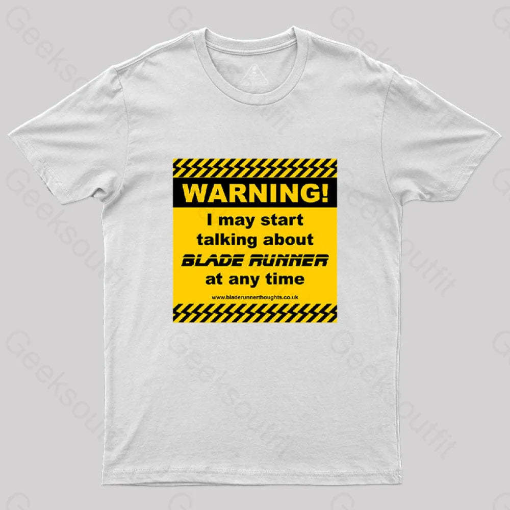 Blade Runner Warning 01 T-Shirt White / S