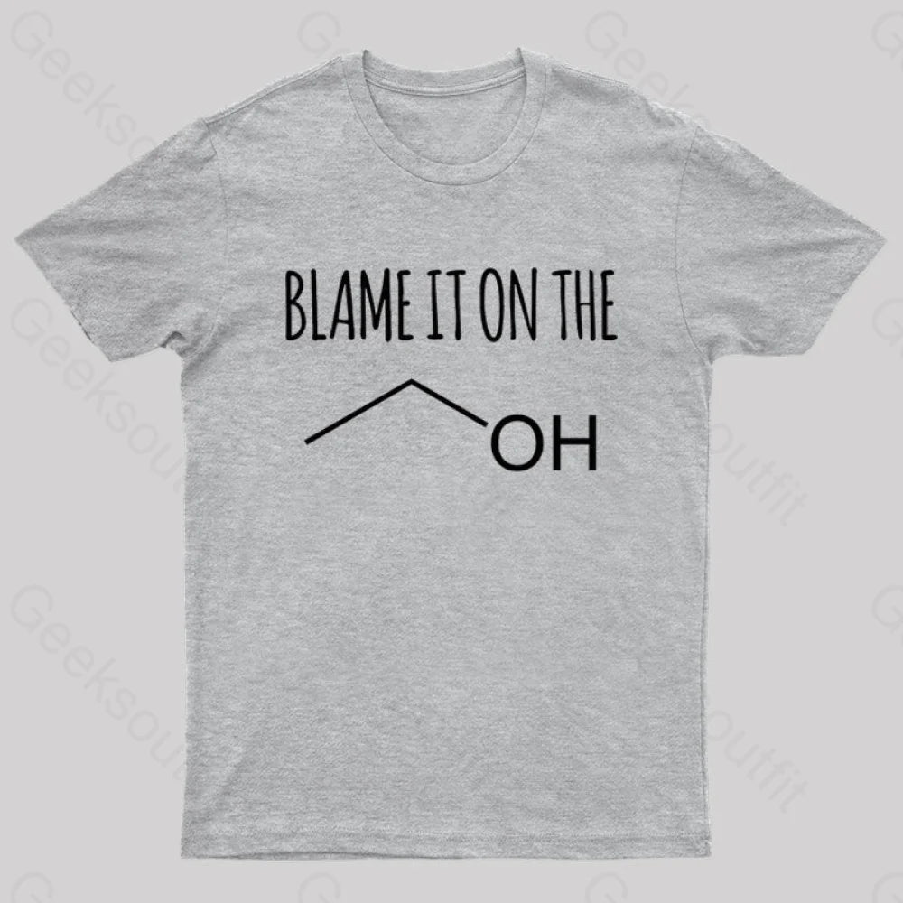 Blame It On The Alcohol T-Shirt Grey / S