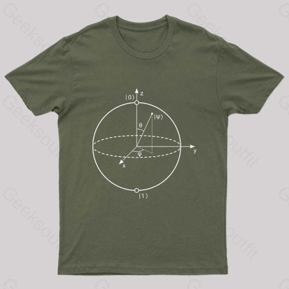 Bloch Sphere Geek T-Shirt Army Green / S