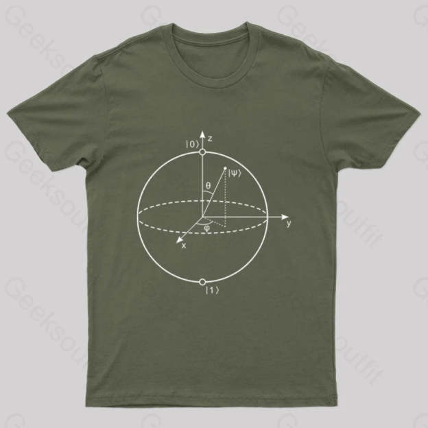 Bloch Sphere Geek T-Shirt Army Green / S