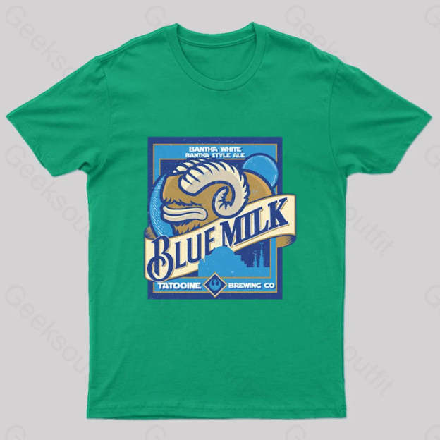 Blue Milk Geek T-Shirt Green / S