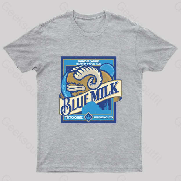 Blue Milk Geek T-Shirt Grey / S