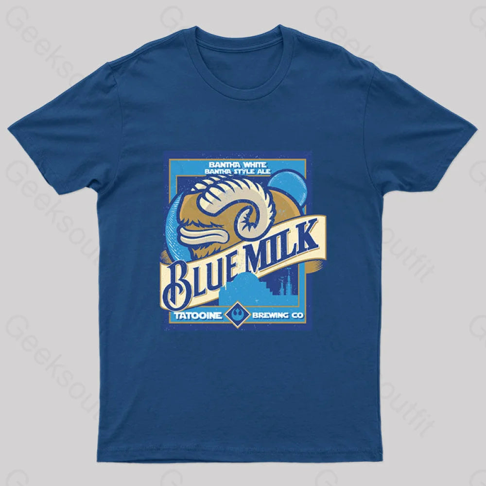 Blue Milk Geek T-Shirt Navy / S