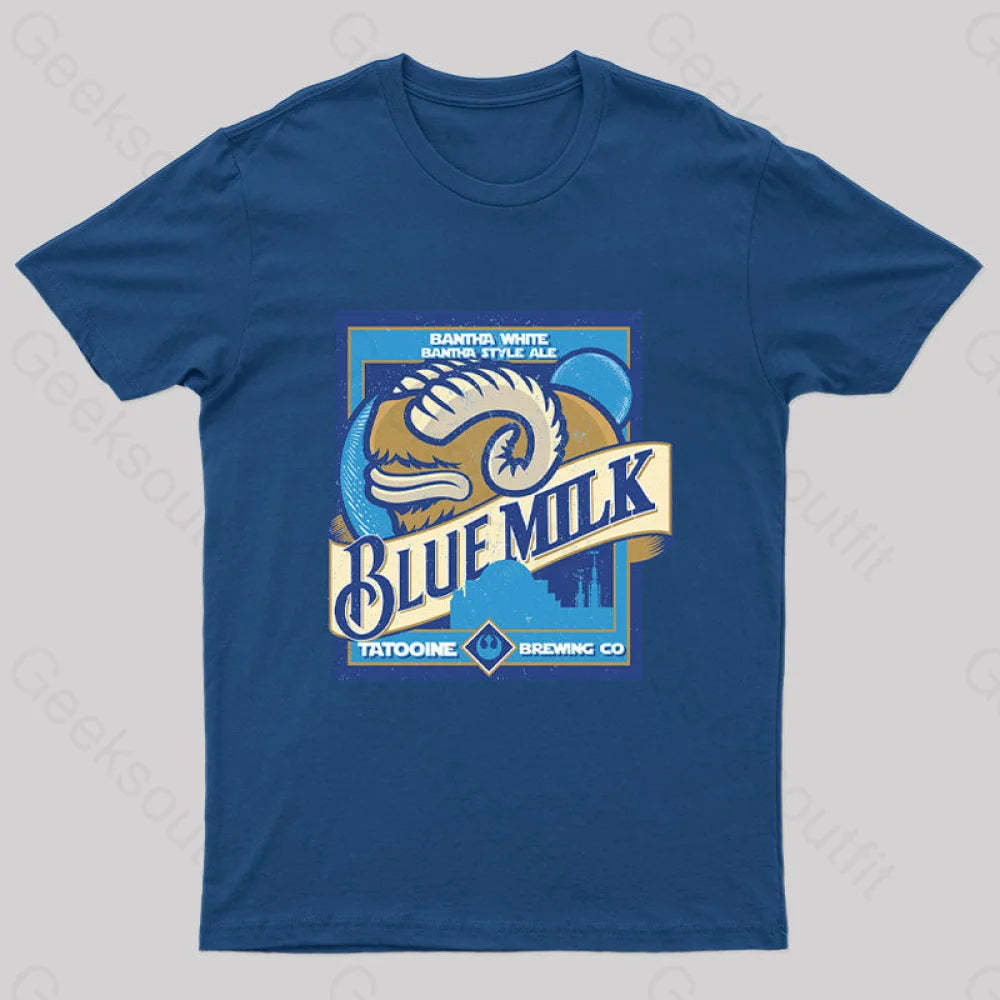 Blue Milk Geek T-Shirt Navy / S